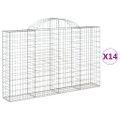 vidaXL Oblúkové gabiónové koše 14 ks 200x30x120/140cm pozinkov. železo