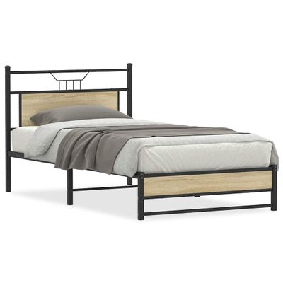 vidaXL Posteľný rám bez matraca dub sonoma 107x203 cm kompozitné drevo
