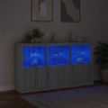 vidaXL Komoda s LED svetlami sivá sonoma 181,5x37x100 cm