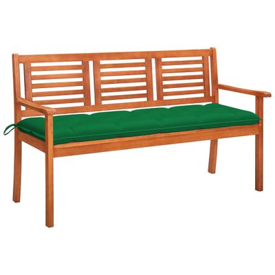 vidaXL 3-miestna záhradná lavica s vankúšom 150 cm eukalyptový masív