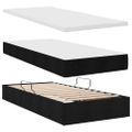 vidaXL Postel s úložným prostorem a matrací Čierna 100 x 200 cm Zamat