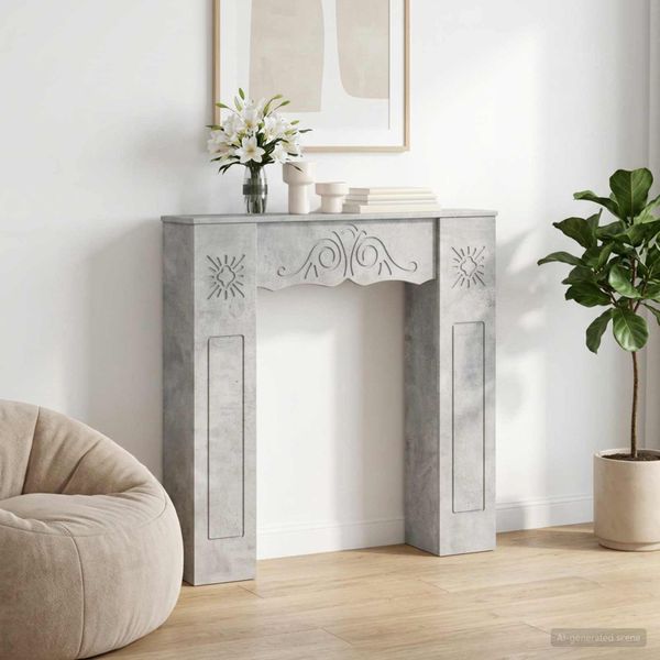 vidaXL Rám krbu Betónovo sivá 102 x 20 x 102 cm Kompozitné drevo