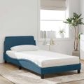 vidaXL Posteľ s matracom Dover modrý 100x200 cm zamat