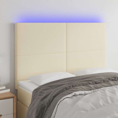 vidaXL Čelo postele krémové 144x5x118/128 cm umelá koža