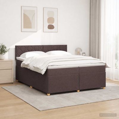 vidaXL Posteľ boxspring s matracom Tmavohnedá 200 x 200 cm Látka