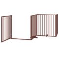 vidaXL Brána pre psa s dvere sklad. 8 pan. hnedá 640 cm topoľové drevo