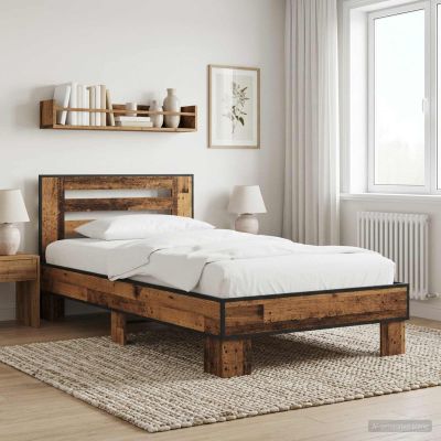 vidaXL Rám postele s čelom Staré drevo 80 x 200 cm Kompozitné drevo
