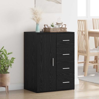 vidaXL Servírovacia skriňa Čierny dub 59 x 39 x 80 cm Kompozitné drevo