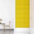 vidaXL Nástenné panely 12 ks bledožlté 30x30 cm látka 1,08 m²