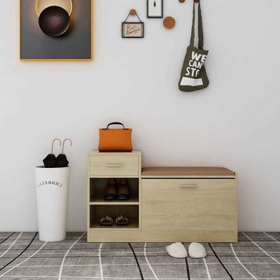 vidaXL Lavica na topánky dub sonoma 94,5x31x57 cm kompozitné drevo