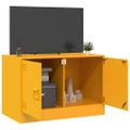 vidaXL TV skrinka horčicovo-žltá 67x39x44 cm oceľ