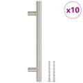 vidaXL Rukoväte na skrinku 10 ks strieborné rozstup otvorov 128 mm celková dĺžka 192 mm nehrdzavejúca oceľ