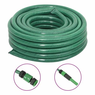 vidaXL Záhradná hadica so sadou armatúr, zelená 0,75" 30 m, PVC