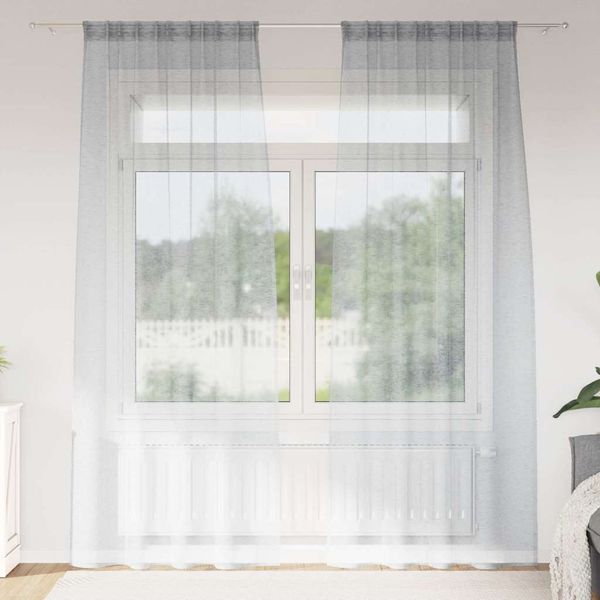 vidaXL Voile záclona 2 pcs Tmavo šedá 260 x 140 cm Polyester