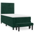 vidaXL Posteľný rám boxsping s matracom tmavozelený 80x200 cm zamat