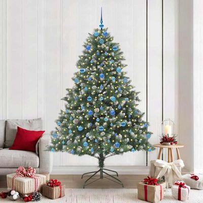 vidaXL Umelý vianočný stromček Zelená 210 cm PVC, plast a oceľ