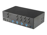 4K 30Hz - 4 PC Mac Computer KVM Switch Box for HDMI Display (SV431DHD4KU) - Prepínač KVM / audio / USB - 4 x KVM / zvuk / USB - Dá sa namontovať do rozvádzača