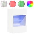 vidaXL Nástenné skrinky s LED osvetlením pre TV 2 ks biele 40x30x60,5 cm