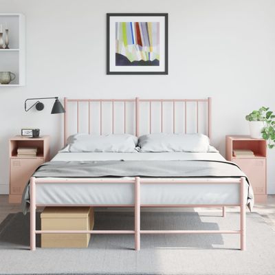 vidaXL Nočné stolíky 2 ks ružové 34,5x39x62 cm oceľ