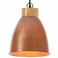 vidaXL Industriálna závesná lampa medená železo a masívne drevo 23 cm E27
