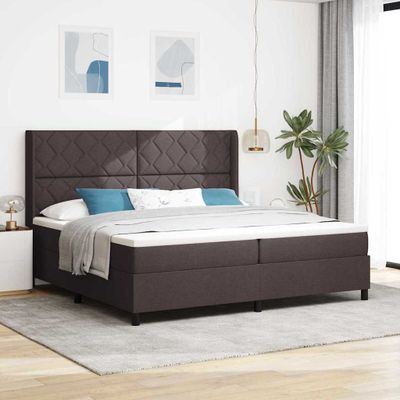 vidaXL Posteľ s pružinovým rámom Tmavohnedá 200 x 200 cm látka