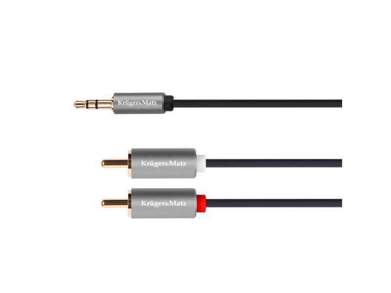 Kábel Jack 3.5mm stereo/2x Cinch 3m KRUGER & MATZ KM1216 Basic