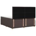 vidaXL Posteľ boxspring s matracom Tmavohnedá 200 x 200 cm Látka