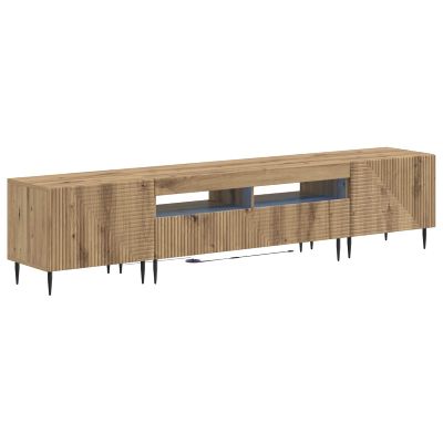 vidaXL 3-dielny LED TV stolík Dub artisan Kompozitné drevo