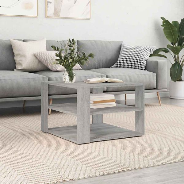vidaXL Konferenčný stolík sivý sonoma 58x58x40 cm kompozitné drevo