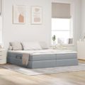 vidaXL Postel s úložným prostorem a matrací Svetlosivá 180 x 200 cm
