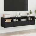 vidaXL TV nástenné skrinky 2 ks čierne 60x30x30 cm kompozitné drevo