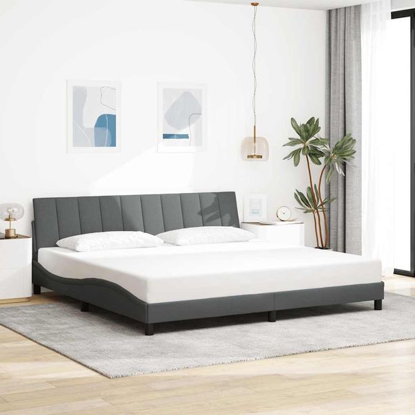 vidaXL Rám postele bez matraca Hanko tmavosivá 200x200 cm látka