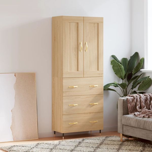 vidaXL Vysoká skrinka dub sonoma 69,5x34x180 cm spracované drevo
