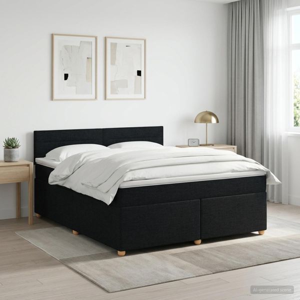 vidaXL Posteľ boxspring s matracom Čierna 140 x 200 cm Látka