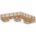 vidaXL 12-dielna záhradná sedacia súprava, borovicový masív