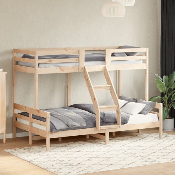 vidaXL Poschodová posteľ 80x200/120x200 cm borovicový masív