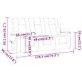 vidaXL 3-miestne sklápacie masážne kreslo+držiaky na poháre, čierne