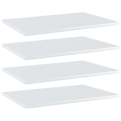 vidaXL Prídavné police 4ks, lesklé biele 60x40x1,5cm, kompozitné drevo