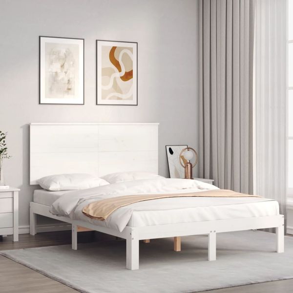 vidaXL Posteľ s matracom biela 120x200 cm borovicový masív