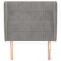 vidaXL Čelo postele so záhybmi bledosivé 103x23x118/128 cm zamat