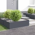 vidaXL Obrubník trávnika 4 ks 100 x 60 x 35 cm Oceľ Antracitová