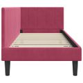 vidaXL Rohový rám postele Víno červené 80 cm x 200 cm Zamat