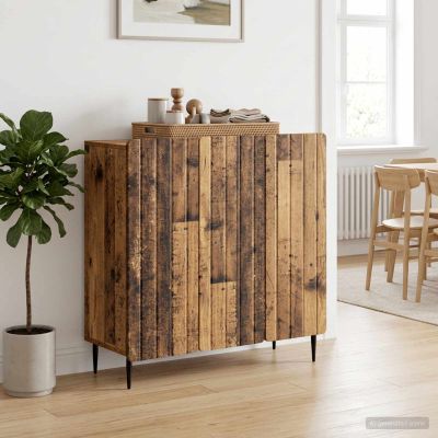 vidaXL Servírovacia skriňa Staré drevo 89 x 34,5 x 82 cm
