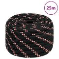 vidaXL Lodné lano čierne 20 mm 25 m polypropylén