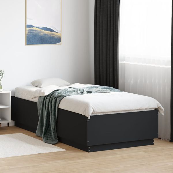 vidaXL Posteľný rám čierny 90x200 cm kompozitné drevo
