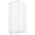 vidaXL Oblúkový gabionový kôš 100x50x180/200 cm pozinkované železo