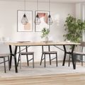 vidaXL Jedálenský stolík v tvare Y 200x100x75,5 cm borovica a oceľ
