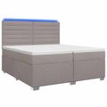 vidaXL Posteľ boxspring s matracom Sivohnedá 200 x 200 cm Látka