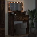 vidaXL Toaletné stolíky do spálne Dymová dub 80 x 39,6 x 135 cm