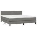 vidaXL Boxspring posteľ s matracom tmavosivá 160x200 cm látka